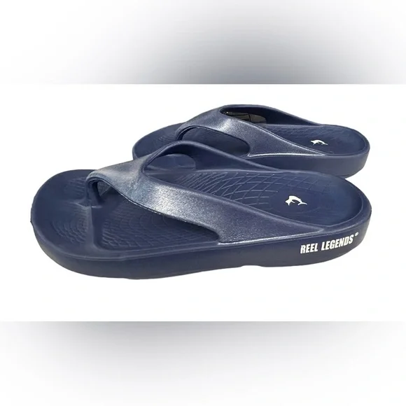 🐟 REEL LEGENDS! LIKE NEW SLIDE! NAVY UNISEX!! STRONG, DURABLE, COMFY! - Picture 2 of 15